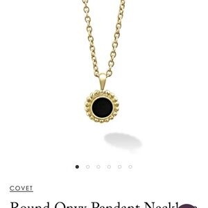 Lagos 18k gold onyx necklace pendant on chain